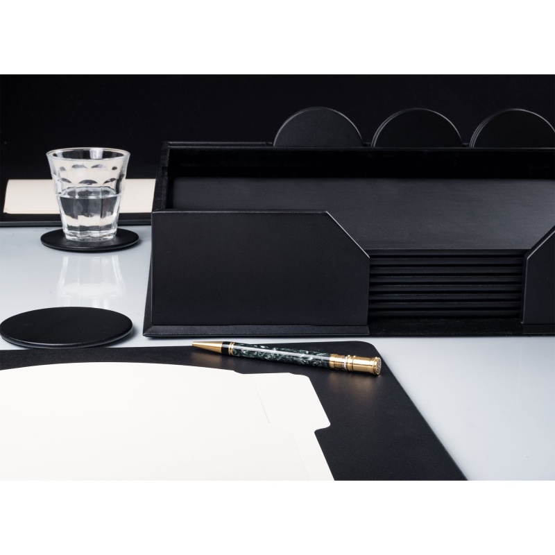 Black Leatherette 23-Piece Conference Room Set