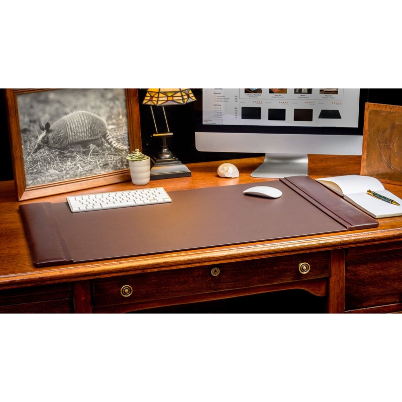 Chocolate Brown Leather 7-Piece Desk Set