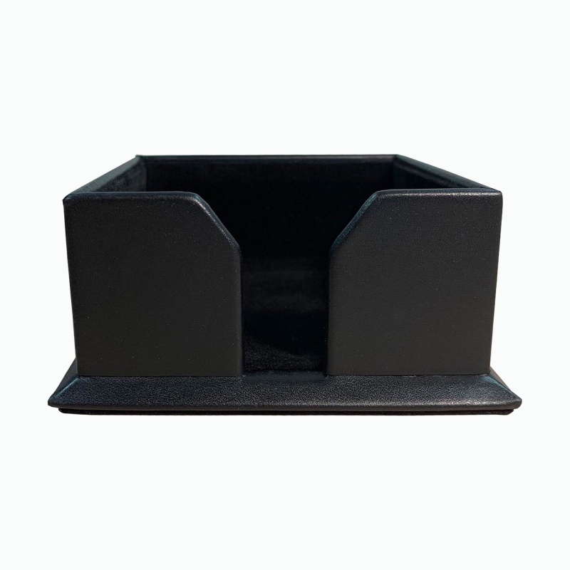 Classic Black Leather 3" X 3" Note Holder