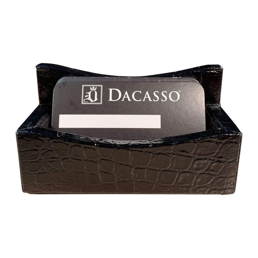 Protacini Black Italian Crocodile Leather Business Card Holder