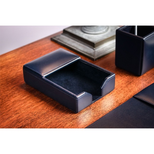  DACASSO Bonded Leather Desk Set - Luxury Leather Desk Pad &  Desk Organization Essentials (Navy Blue, 8 Piece) : Office Products