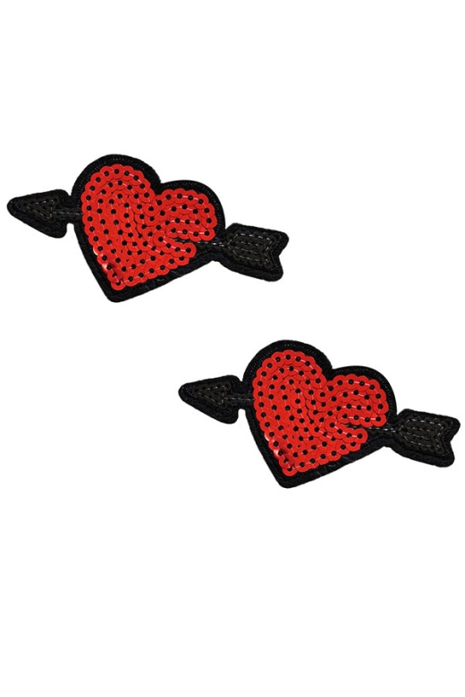 Cupids Arrow Heart Sequin Pasties by Donna Di Capri