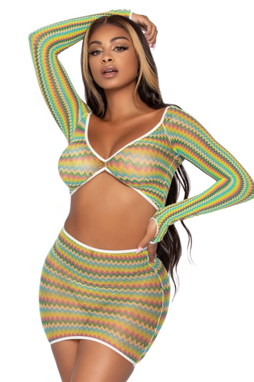 Donna Di Capri Summer Net Top And Skirt Set