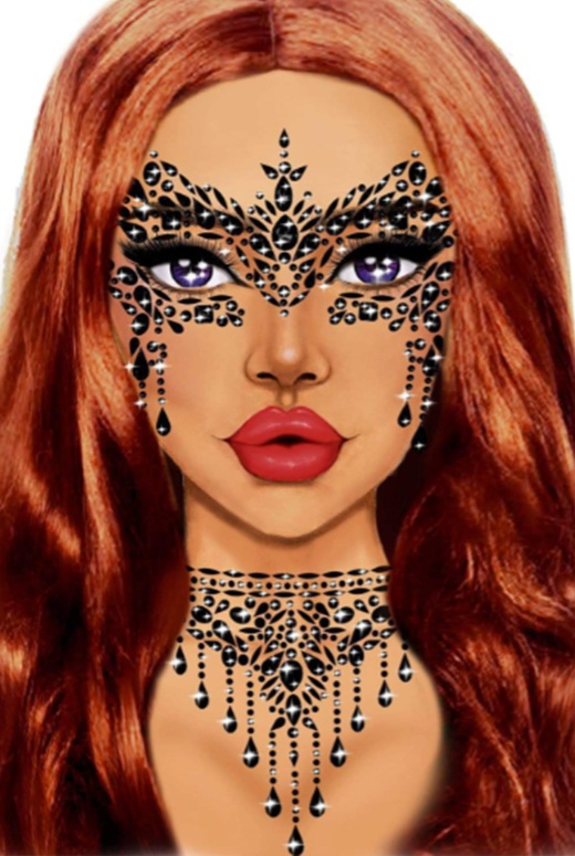Masquerade Mask Rhinestone Stick-On Jewels by Donna Di Capri