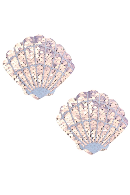 Champagne Showers Sequin Mermaid Shell Pasties by Donna Di Capri