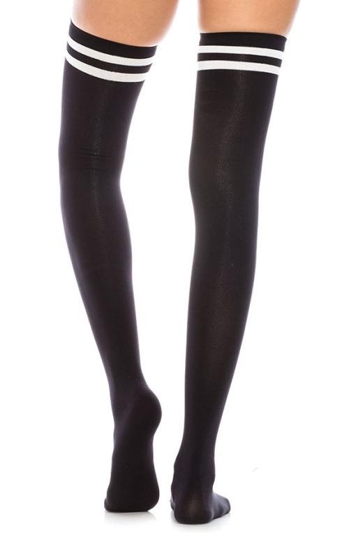 Donna Di Capri Striped Knees Socks - One Size / Black