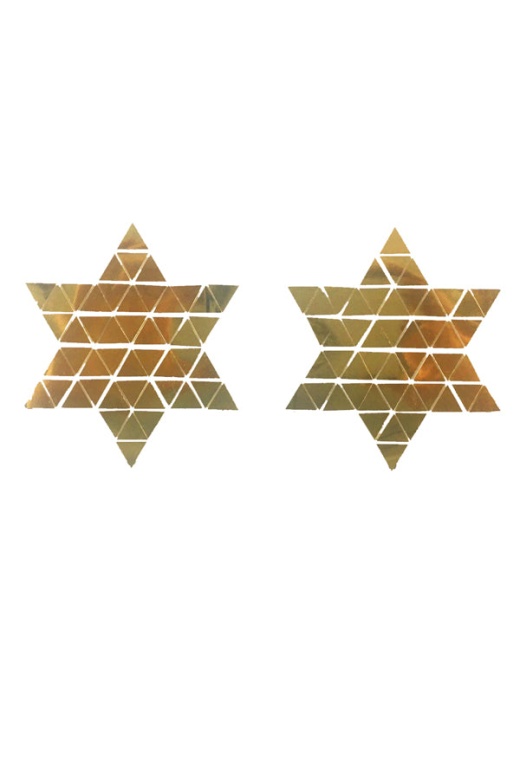 Gold Star Shaped Crystal Nipztix by Donna Di Capri
