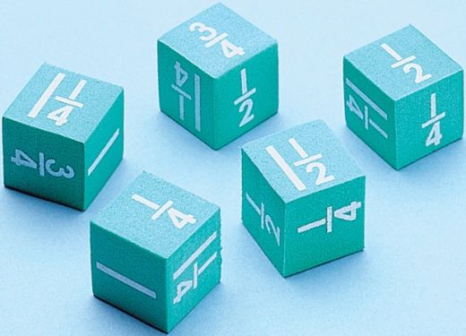 Foam Fraction Dice, Set Of 5