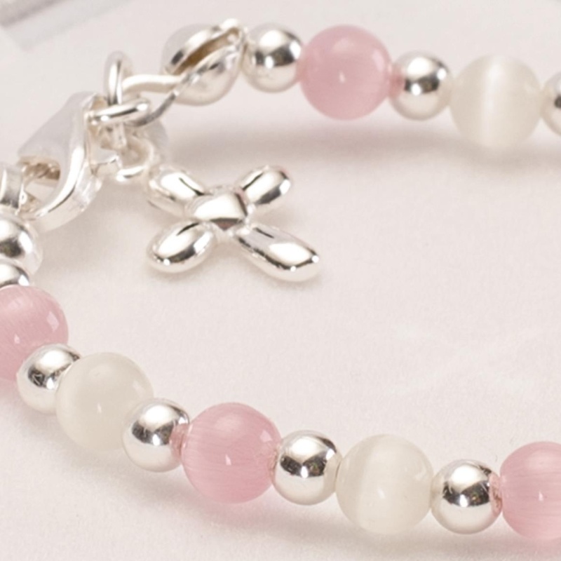 Bracelet Goddaughter Puff Cross Cats Eye