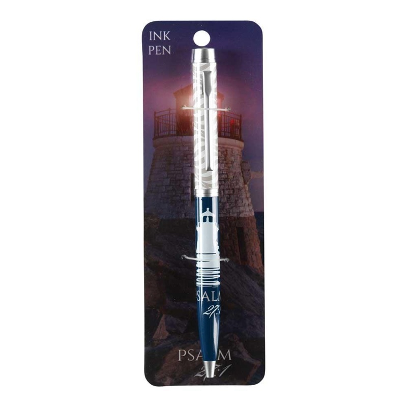 Pen Lighthouse Ps 27:1 Metal Carded