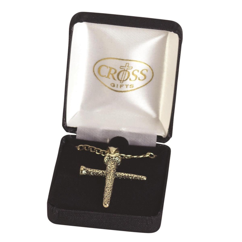 Necklace Goldplated Large Nail Cross