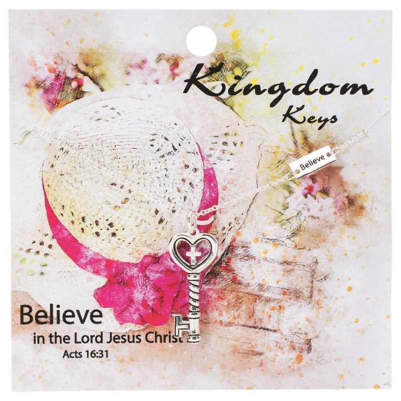 Nk-Key Believe Acts 16:31 Sil Plt 18"Ch