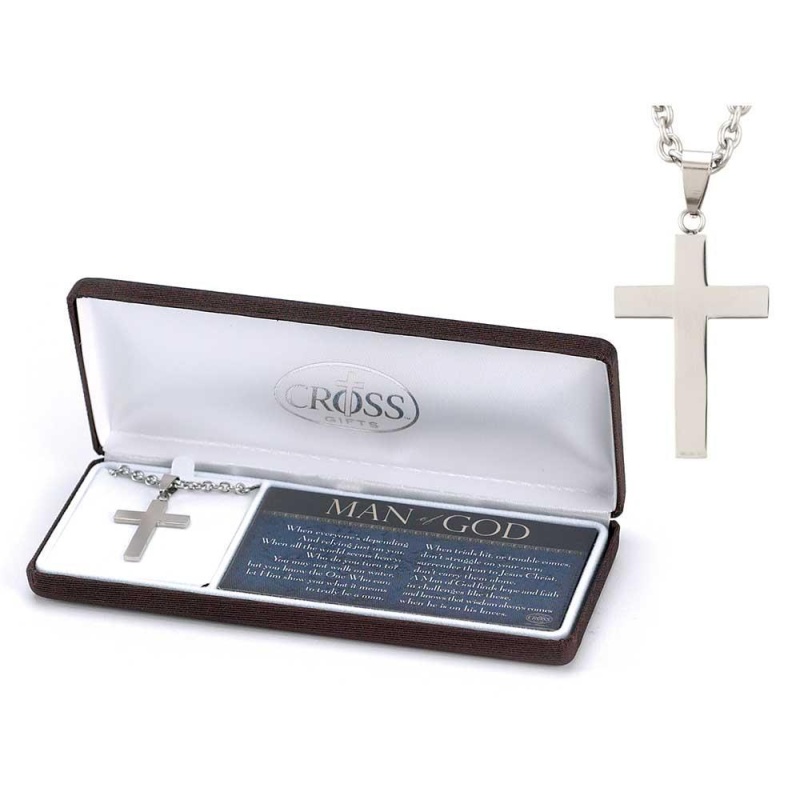 Man Of God Cross Necklace 24"Chain