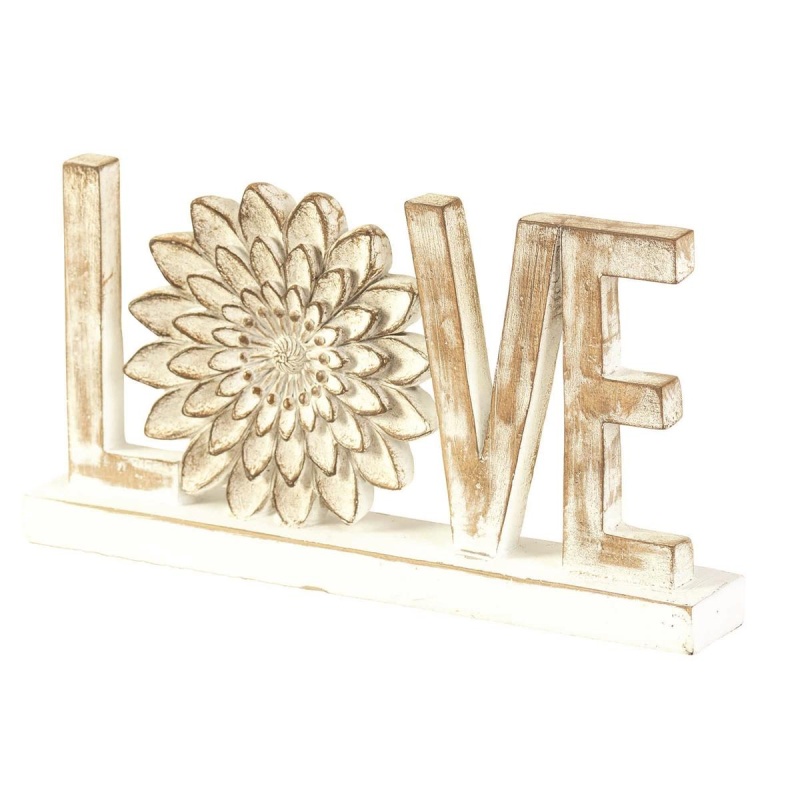 Word Figurine Love Flower Resin