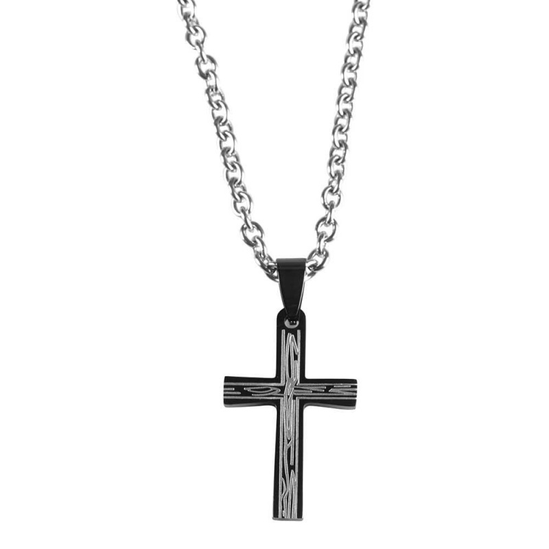 Necklace Grain Cross Stainless Steel