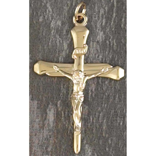Gold Plated Crucifix Nail Pendant Necklace