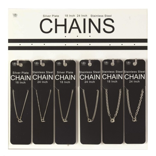 Prepack Chains Silver Plated/Stainless