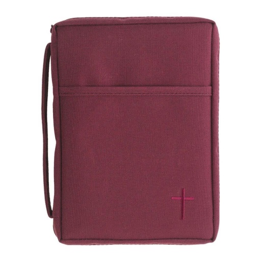 Bible Cover with Cross Burgundy Large