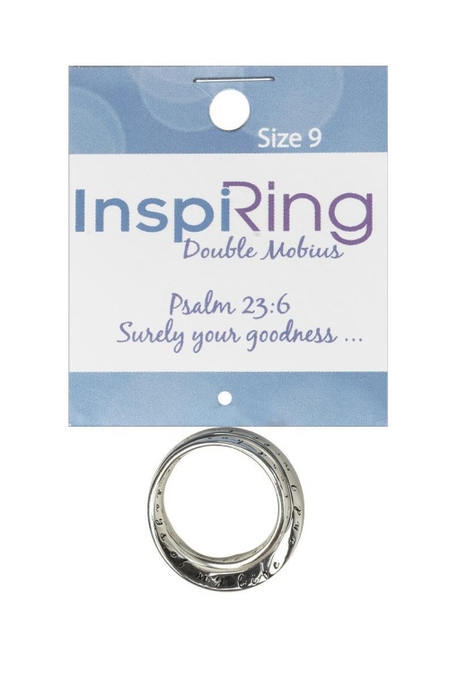 Psalm 23:6 Silver Plated Mobius Ring for Women - Size 9