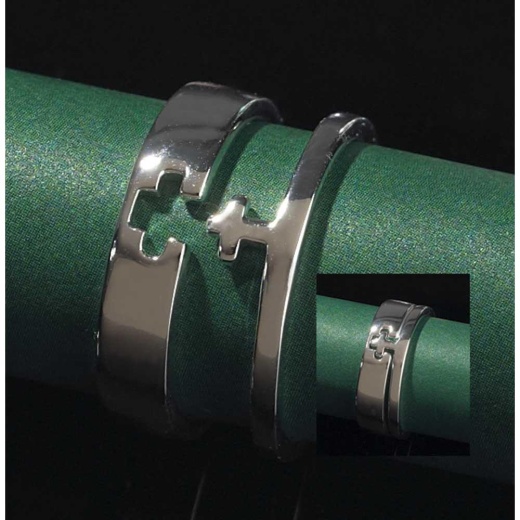 Rng-Sp Puzzle Ring-Crs Sz 10