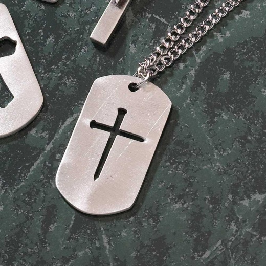 Nk-Dogtag/Nail Crs Pwt Dbx Pendant Necklace