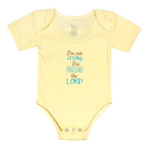 Baby Shirt Praising The Lord 3-6Mo - Funny Christian Onesie