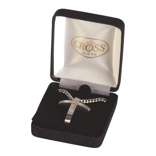Stainless Steel Curve Cross Necklace