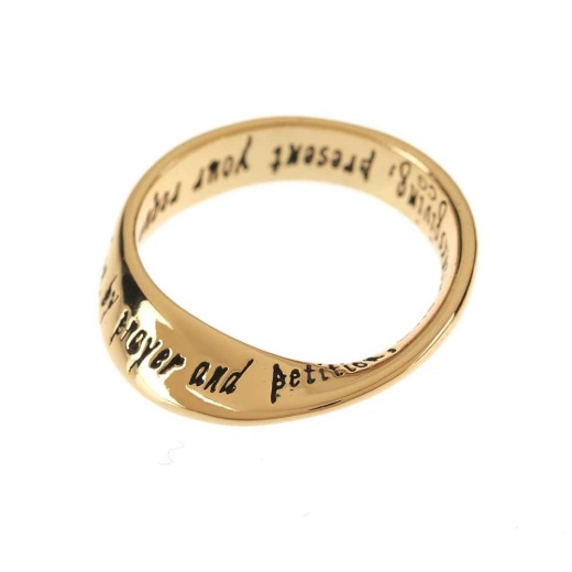 Rng-Gp Wd Mobius Phil4:6/Sz6 Gold Plated Wide Mobius Scriptu Ring Size 6