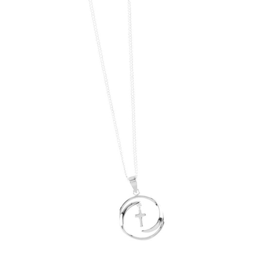 Nk God's Love Rnd/Crs Sil Plt Pendant Necklace - New Products