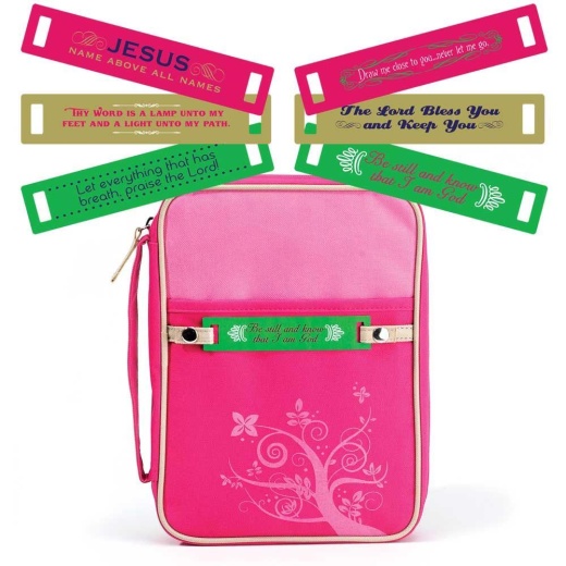 Changeable Tag Bible Cover in Hot Pink Poly