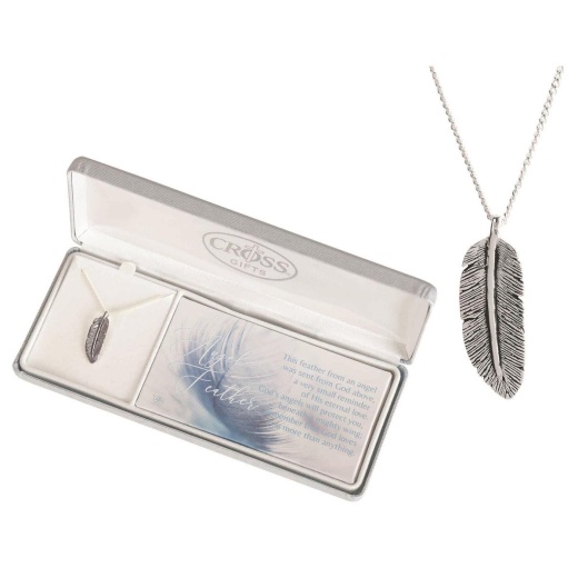 Angel Feather Necklace Gift Box & Verse