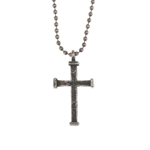 Nk-Pewter Ox Box Crs-24"Ch Dbx Necklace