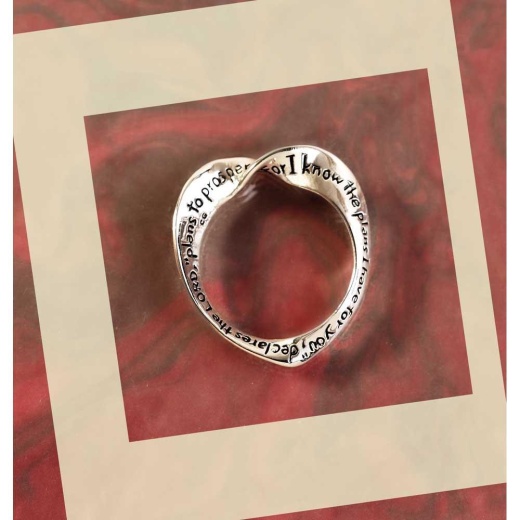 Rng-Sp Heartmobius-1Jn4:7-Sz10: Silver Plated Inspiring Heart Ring, Size 10