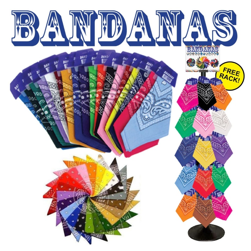 Bandana Assortment With Display - 288 Pieces