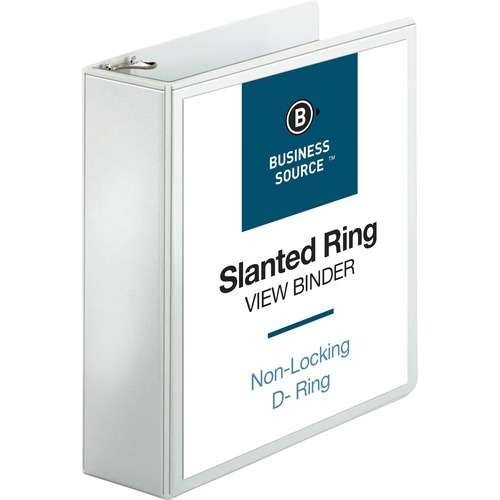 3" 3-Ring Binders - White, 2 Inside Pockets, View Covers