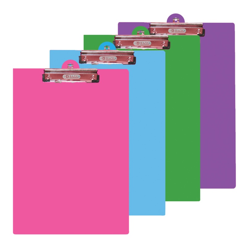 Clipboards - Low Profile Clip, Pvc, Bright Colors