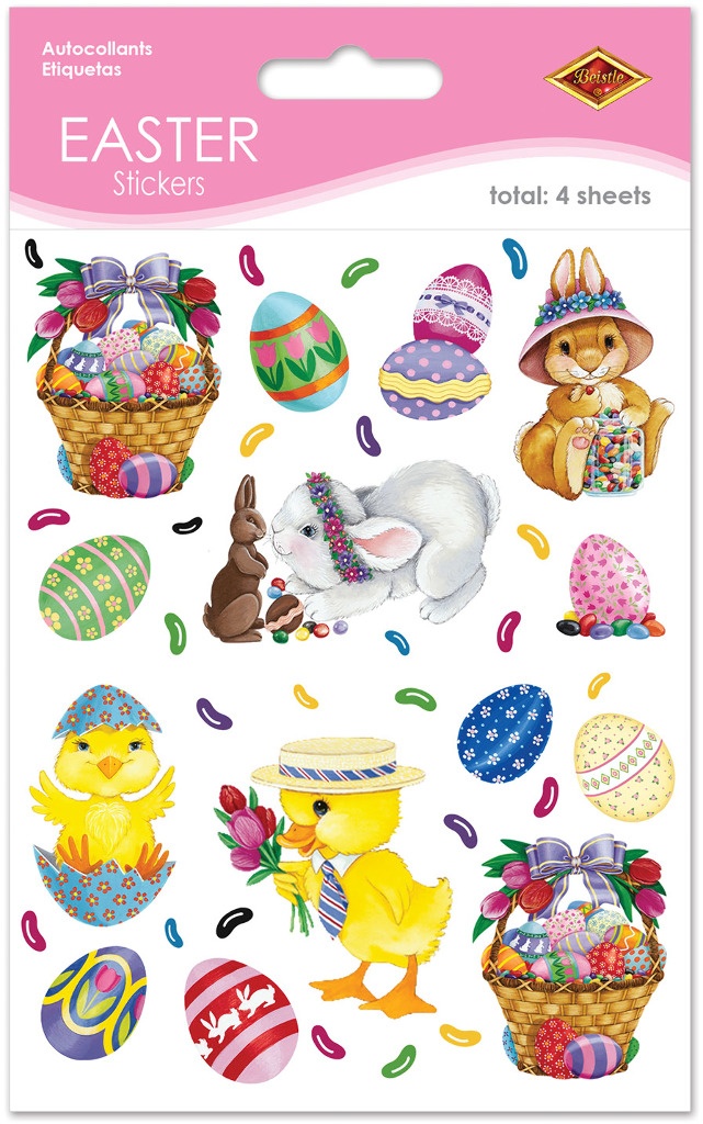 Bunny, Basket Egg Stickers