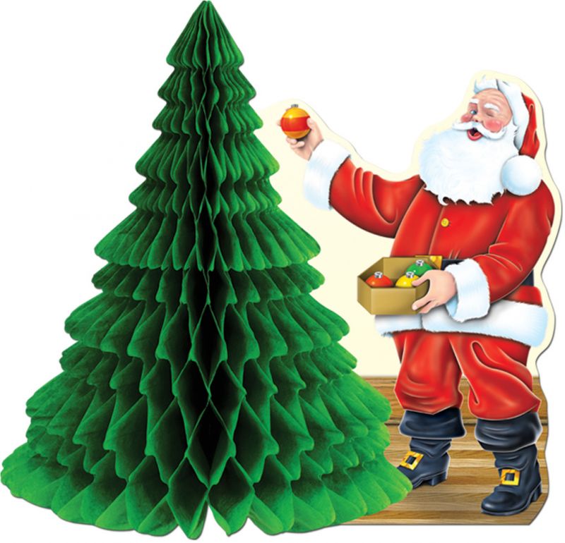 Santa With Tissue Tree Centerpiece