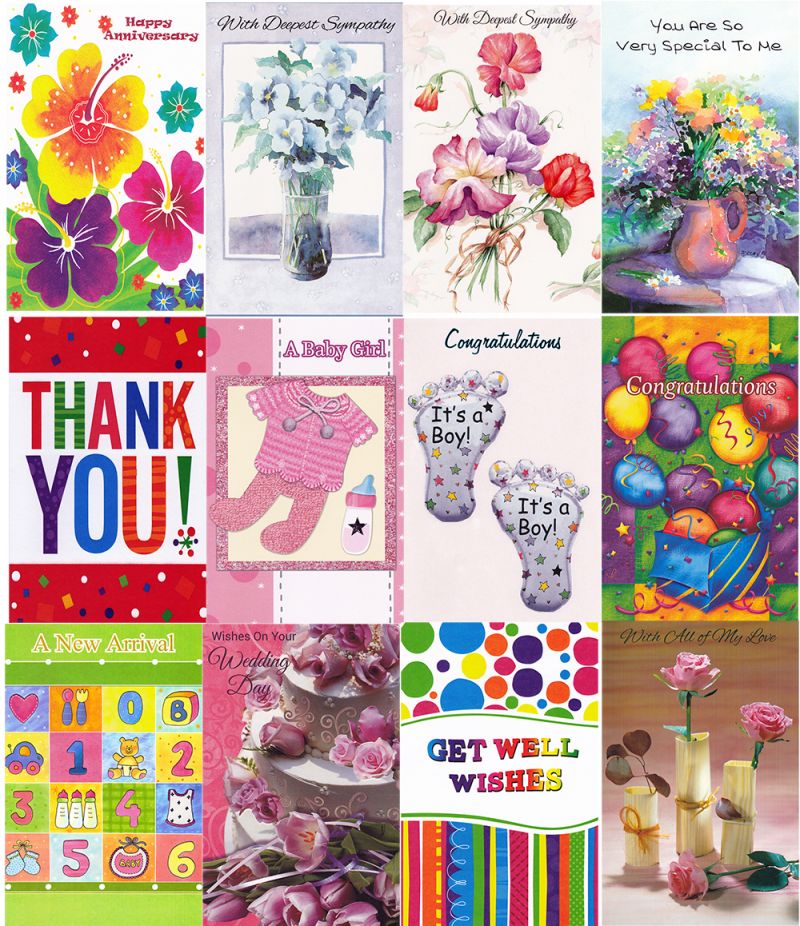 Non Birthday Cards Assorted - 288 Pack