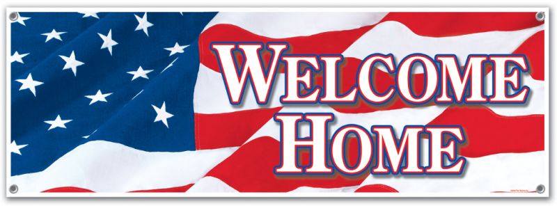 "Welcome Home" Patriotic Banner - 5' X 21"