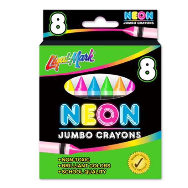 Jumbo Crayons - 8 Count, Neon Colors
