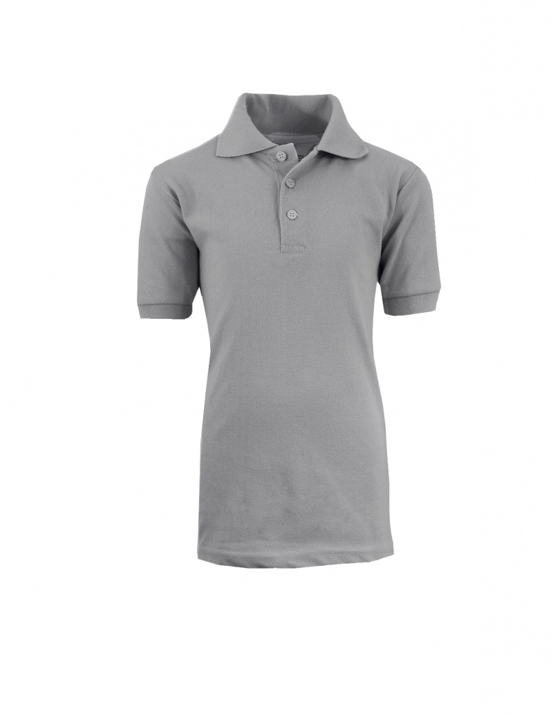 Boys' Heather Grey School Uniform Polo Shirt - Size 10