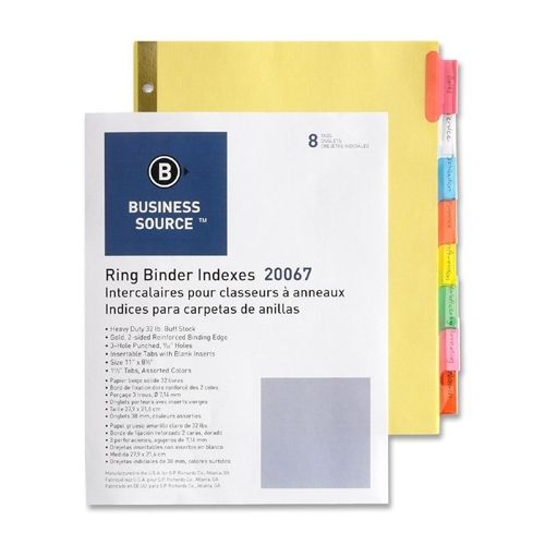 Index Dividers - 8 Pack, Reinforced Binder Holes, Assorted Color Tabs