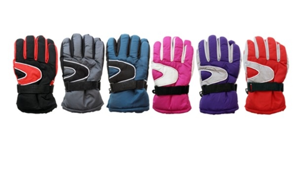 Kids' Ski Gloves - Waterproof, Assorted Colors