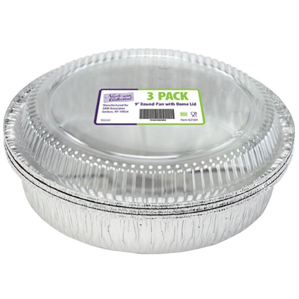 Aluminum 9" Round Pan With Dome Lid 3-Packs - Nicole Home Collection