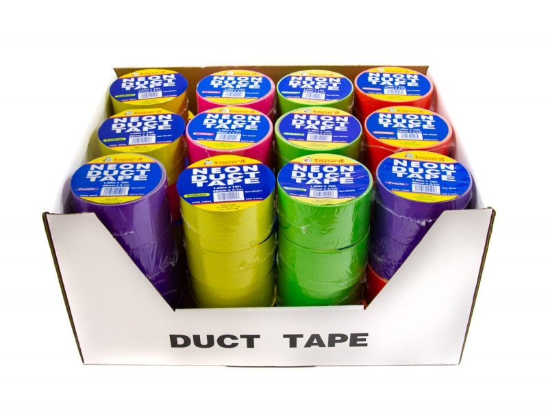 Neon Duct Tape - Assorted Colors, 1.89" X 10'