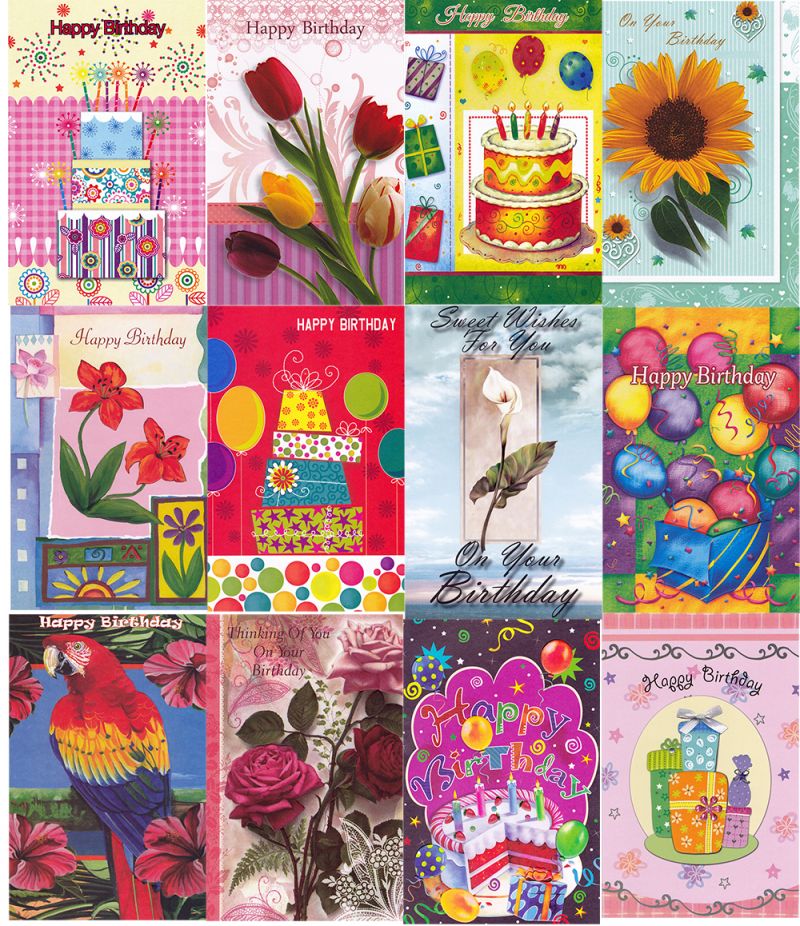 Birthday Cards Assorted - 288 Pack