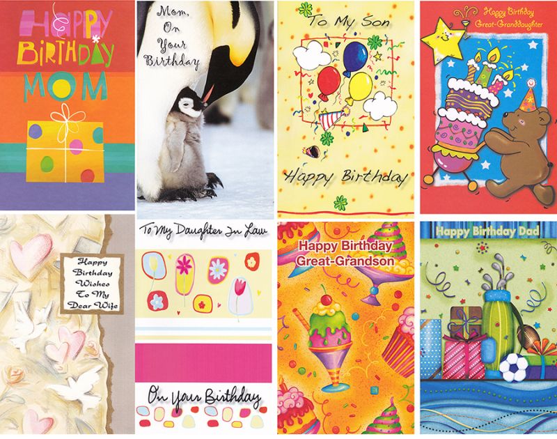 240 Assorted Birthday Cards For Relatives