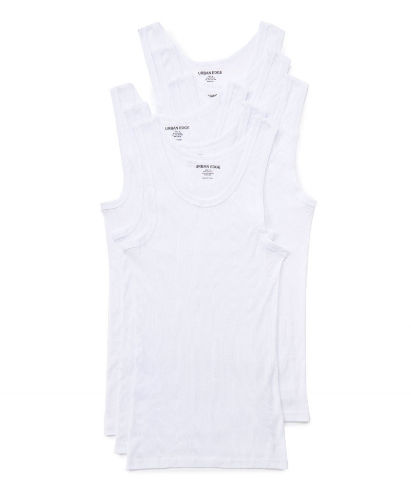 Urban Edge A-Shirt - White, M-2Xl- 6 Pack