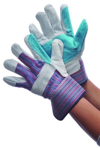 Joint Leather Double Palm Gloves Large